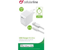 Cellularline - Reislader kit - Apple lightning - 2A - wit
