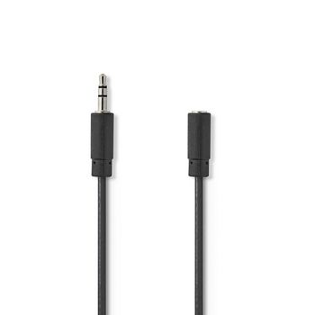 Nedis - CAGP22050BK100 - Stereo-audiokabel 3,5 Mm Male - 3,5 Mm Female - 10 M - Zwart