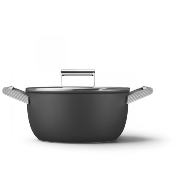 Smeg - KOOKPOT 24cm MET DEKSEL ZWART