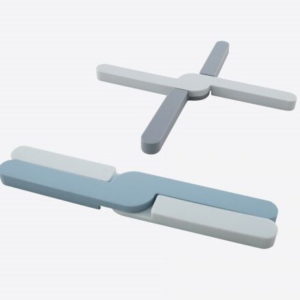 Dotz - Opvouwbare Panonderzetter - silicone grijs/blauw - 20x3.2x1.1cm