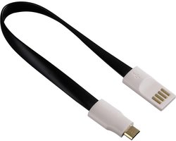 Hama - USB micro-USB kabel Magnet - 0.2m - zwart