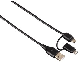 Hama - 2 in 1 Micro USB en lightning kabel - 1.2m
