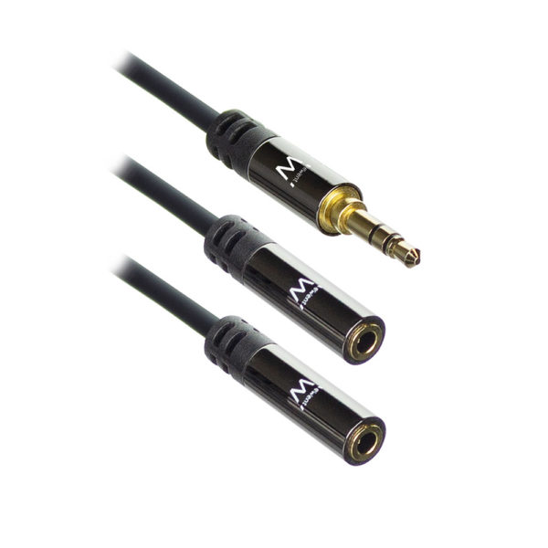 Ewent - 0.15 meter High Quality audio splitter cable 3.5 mm stereo jack male - 2x female