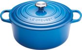 Le Creuset - Gietijzeren ronde braadpan in Marseilleblauw 20cm 2,4l