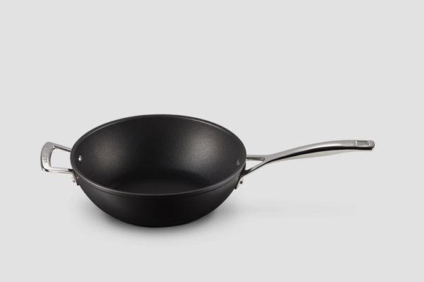 Le Creuset - Anti-aanbak wokpan + handvat in Zwart 26cm 3,4l
