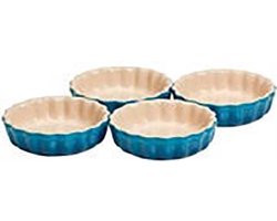 Le Creuset - Set van 4 taartvormen 11 cm - Marseilleblauw