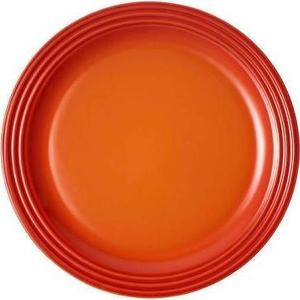 Le Creuset - Aardewerken klein bord in Oranjerood 22cm