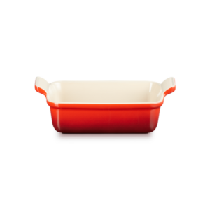 Le Creuset - Aardewerken rechthoekige ovenschaal in Oranje-rood 19cm 1,08l