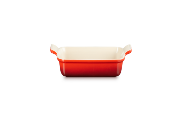 Le Creuset - Aardewerken rechthoekige ovenschaal in Oranje-rood 19cm 1,08l