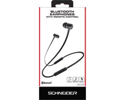 Schneider - Bluetooth Earphones with Remote Control + Microphone - Black