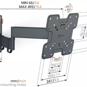 TVM 3245 FULL MOTION+ SMALL WALL MOUNT