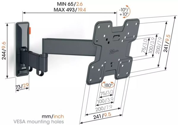 TVM 3245 FULL MOTION+ SMALL WALL MOUNT