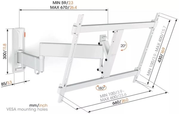 TVM 3645 FULL MOTION+ LARGE WALL MOUNT