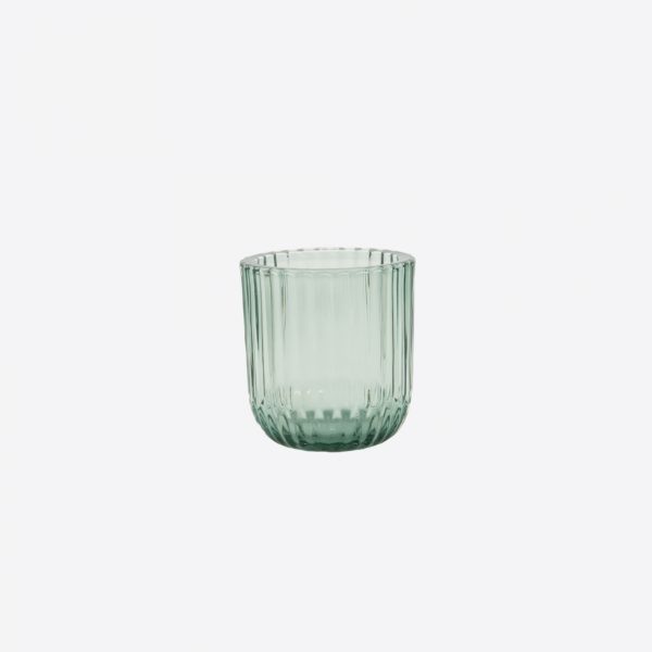 Point-Vergule - Theelichthouder glas Groen - 9.3cm