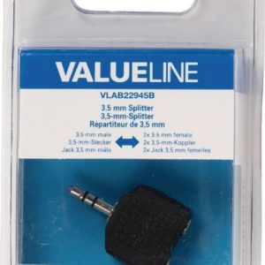 Valueline - VLAB22945B - Audio-splitter 3,5 mm male - 2x female - Zwart
