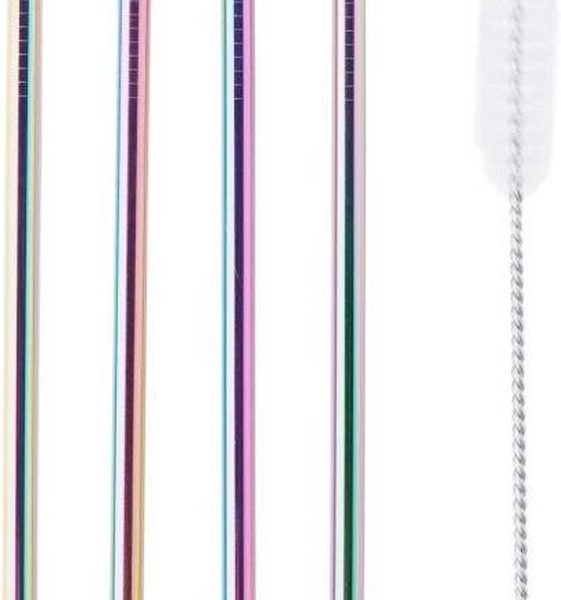 SET VAN 4 COCKTAILRIETJES REGENBOOG