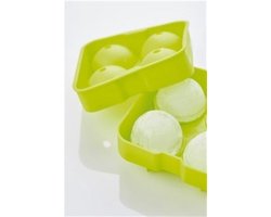 Point-virgule - Silicone ijsballenvorm voor 4 ijsballen - Groen - 6cm