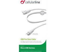 Cellularline - USB-kabel 1 m USB 2.0 USB A Micro-USB B Wit