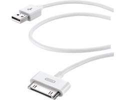 Cellularline - Dock Cable Wit USB-A Apple 30-pin - 1m