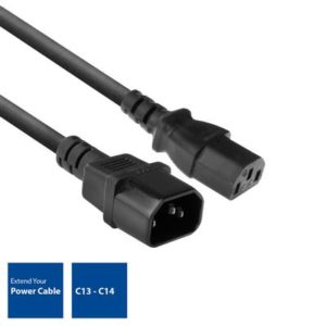 ACT - Powercord C13 - C14 black 1.8 m