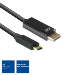 ACT - USB-C to DisplayPort male kabel 2.0m 4K @ 60Hz,