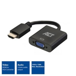 ACT - 0.15 meters, HDMI-A male to VGA female adapter, with audio