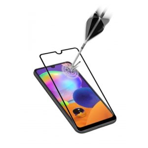 Cellularline - SP gehard glas capsule, zwart - Samsung Galaxy A31