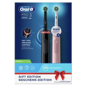 Oral-B - PRO 3 - 3900 - Zwarte en Roze Elektrische Tandenborstel