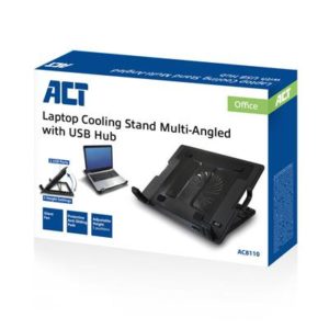 ACT - Laptopstandaard, in hoogte verstelbaar, 2poorts hub