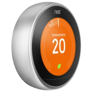 Google - nest learning thermostat steel - T3028FD