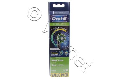 ORALB - OPZETBORSTELS (EB50) CROSS ACTION ZWART - PACK 4