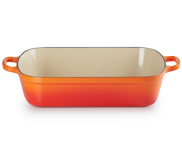 Le Creuset - Gietijzeren rechthoekige braadslede in Oranjerood 37cm 6,6l