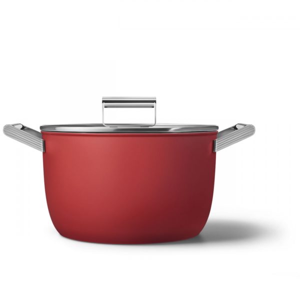 SMEG - KOOKPOT 26cm MET DEKSEL ROOD