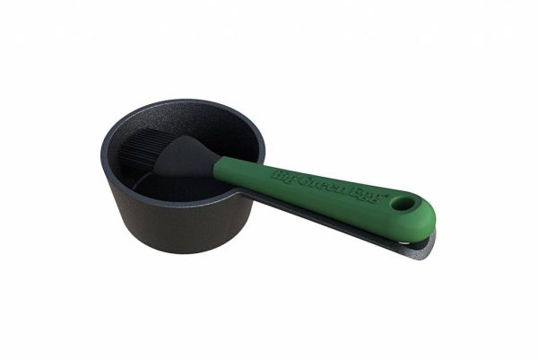 BIG GREEN EGG - SAUCE POT W/ BASTING BRUSH CAST IRON