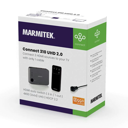 MARMITEK - Connect 310 UHD 2.0 HDMI auto schakelaar 3in/1