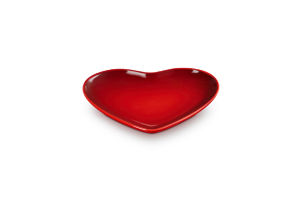 LE CREUSET - Bord "Hart" in Aardewerk - CERISE