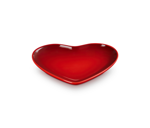 LE CREUSET - Bord "Hart" in Aardewerk - CERISE