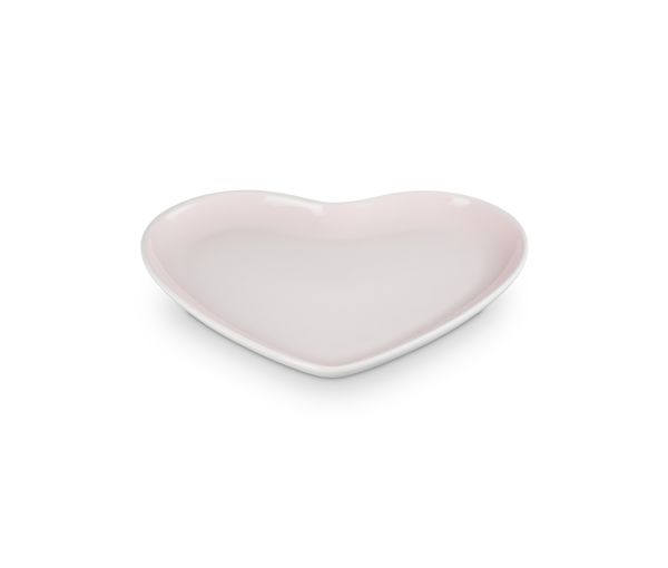 LE CREUSET - Bord "Hart" in Aardewerk - shell pink