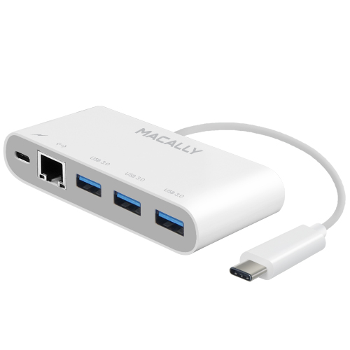 MACALLY - 3.1 USB-C to 3 port USB A hub + USB-C + RJ45