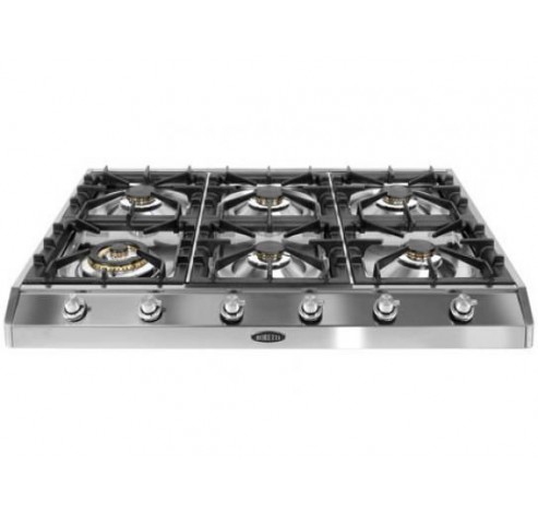 BORETTI - PGK96IXBE Tussenbouwgaskookplaat 6 pits 90cm inox