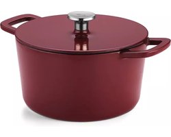 FISSLER MOMENTS KOOKPOT BURGUNDY RED D24CMGIETIJZER