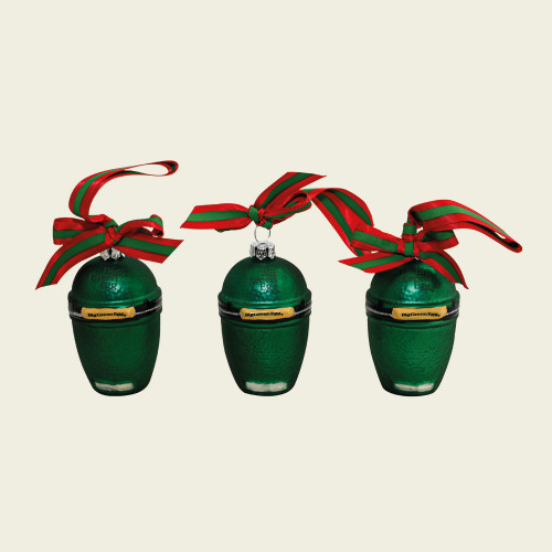 BIG GREEN EGG - SET VAN 3 BIG GREEN EGG MINI KERSTBALLEN