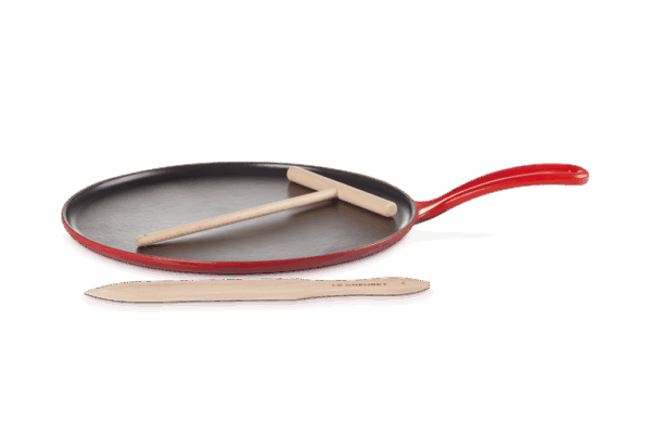 LE CREUSET - Gietijzeren pannenkoekpan in Kersenrood 27cm LE CREUSET - Gietijzeren pannenkoekpan in Kersenrood 27cm