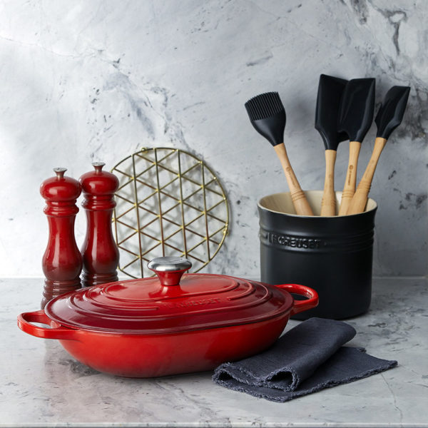 Le Creuset * OBLONG BRAAD STOOFPAN 31cm CERISE