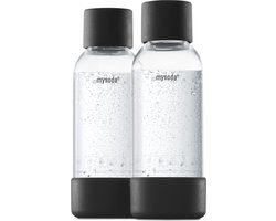 Mysoda pet flessen 2 x 0,5l black
