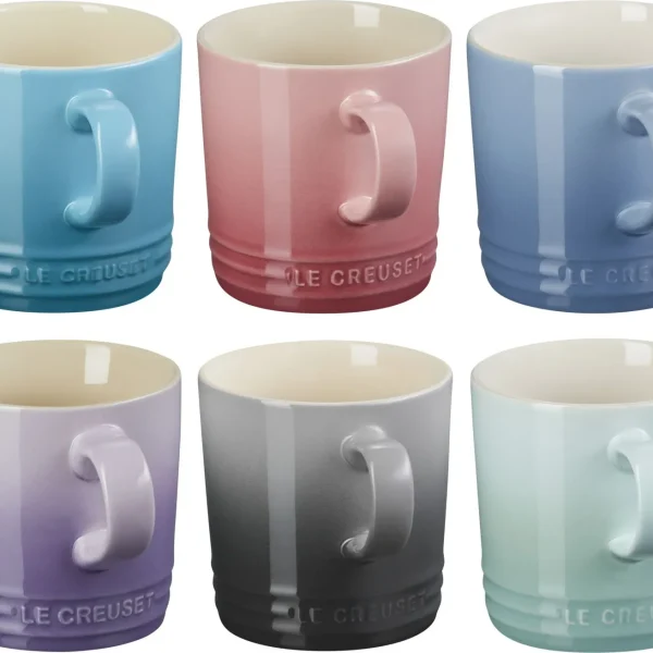 LE CREUSET-Mokken Set van 6 Pastel in Aardewerk LE CREUSET-Mokken Set van 6 Pastel in Aardewerk