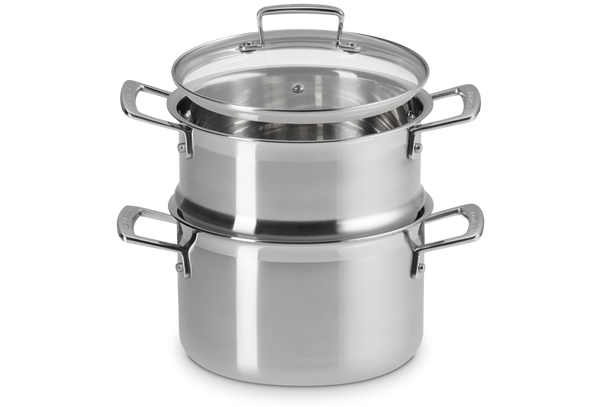 LE CREUSET - 2-delige Stomer Set met Glazen Deksel LE CREUSET - 2-delige Stomer Set met Glazen Deksel