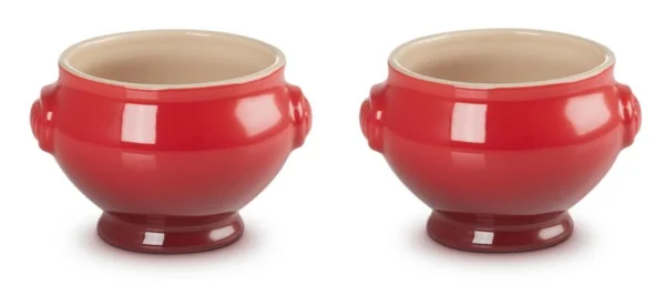LE CREUSET - Aardewerken Soepkom per 2 in Kersenrood 600ml