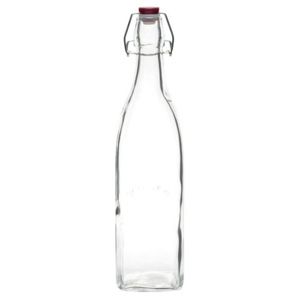 KILNER - VIERKANTE FLES MET PLASTIC BEUGELSLUITIN KILNER - VIERKANTE FLES MET PLASTIC BEUGELSLUITIN