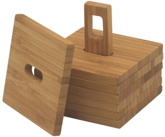 POINT VIRGULE - Glasonderzetters uit Bamboe 6 stuks